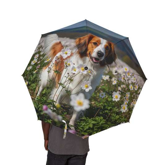 Nederlandse Kooikerhondje Semi-Automatic Foldable Umbrella