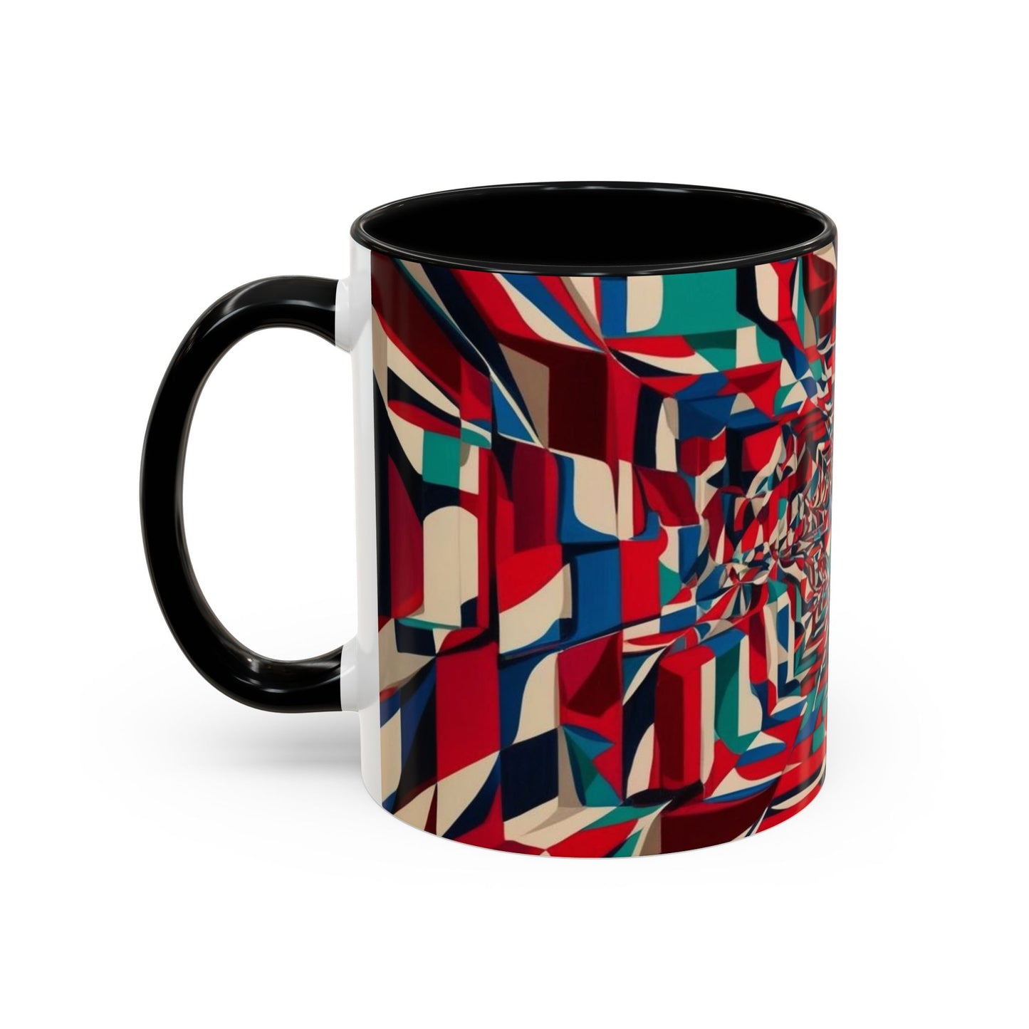 Optical Illusion Accent Mug – Ceramic Coffee Cup