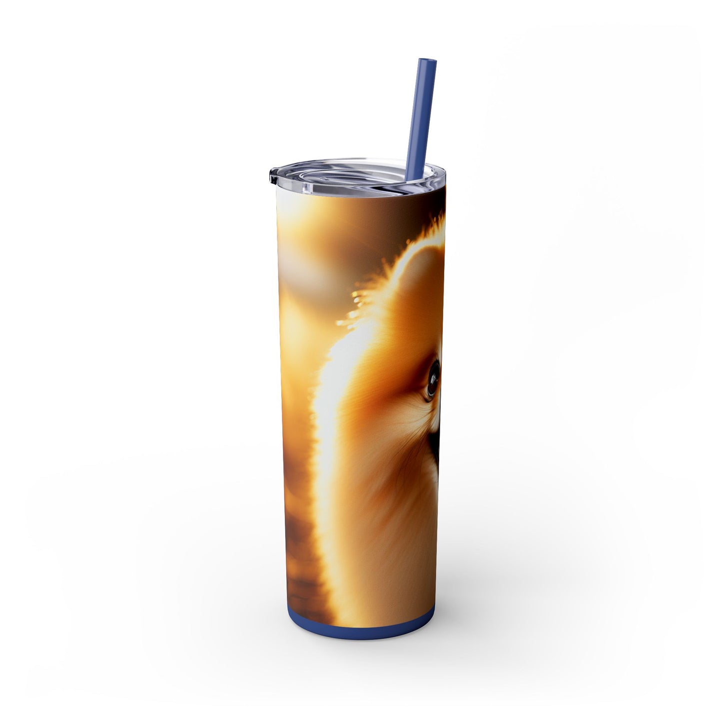 Pomeranian Skinny Tumbler with Straw, 20oz