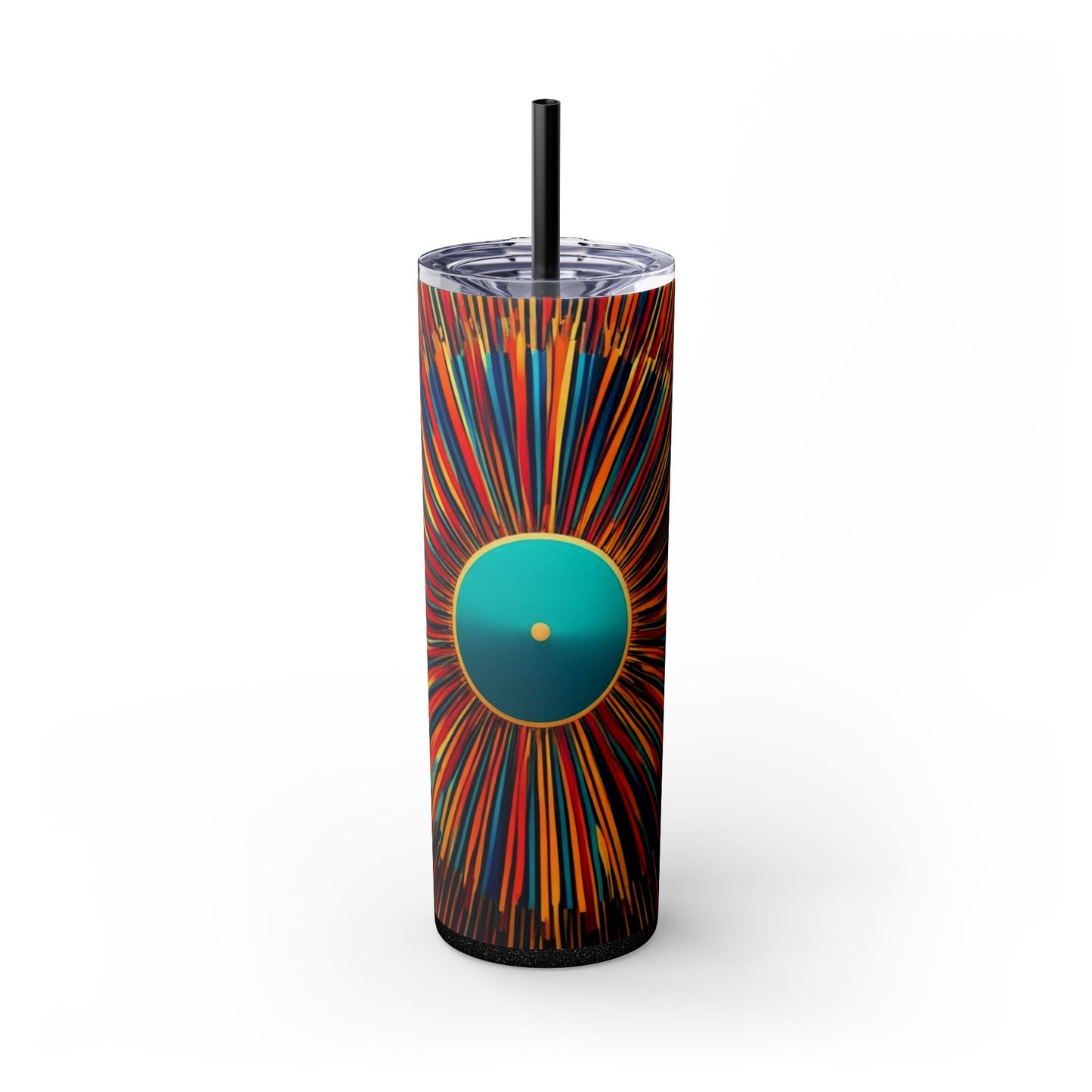 Optical Illusion Skinny Tumbler with Straw, 20oz