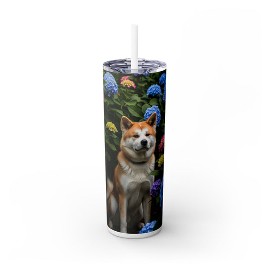 Akita Skinny Tumbler with Straw, 20oz