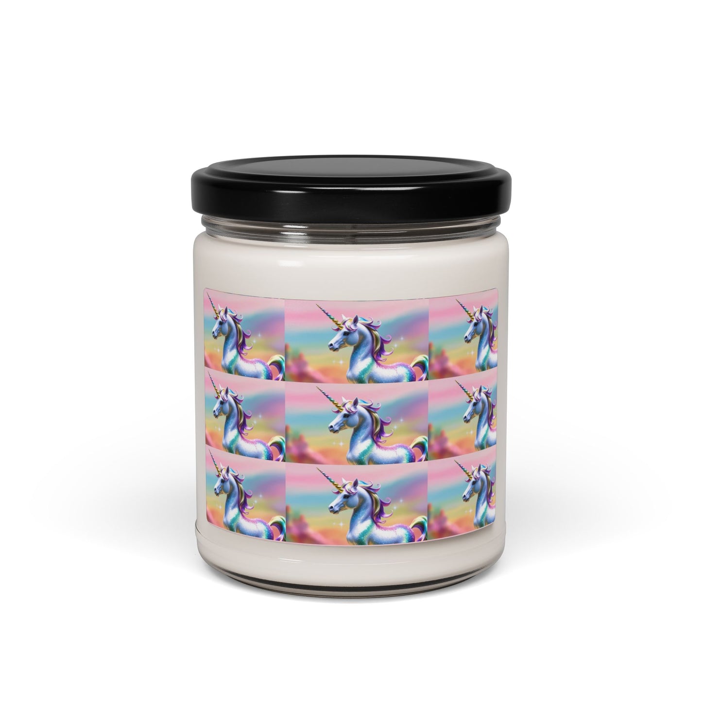 Glittery Rainbow Unicorn- Scented Soy Candle, 9oz