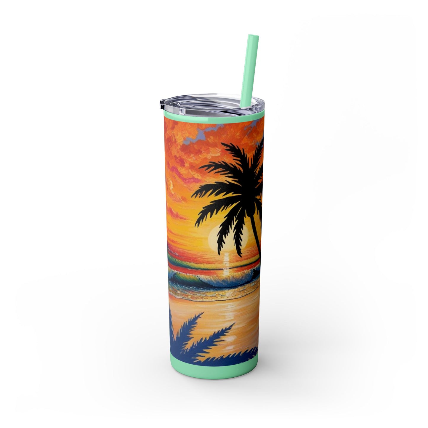 Brilliant Sunrise Skinny Tumbler with Straw, 20oz