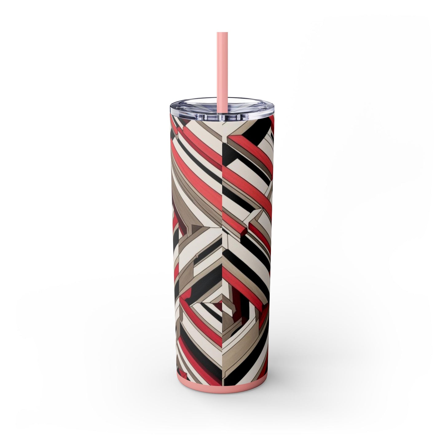 Optical Illusion Skinny Tumbler with Straw, 20oz