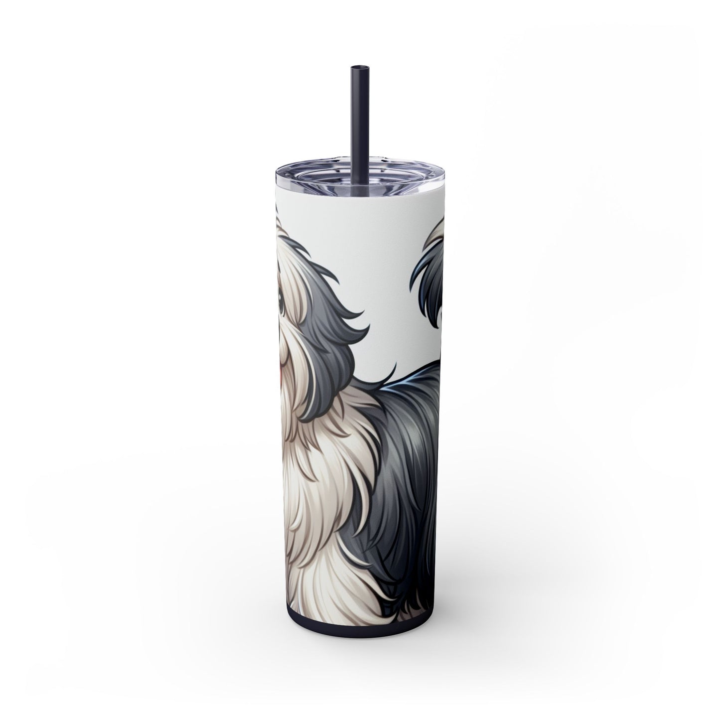 Old English Sheepdog Tumbler with Straw, 20oz