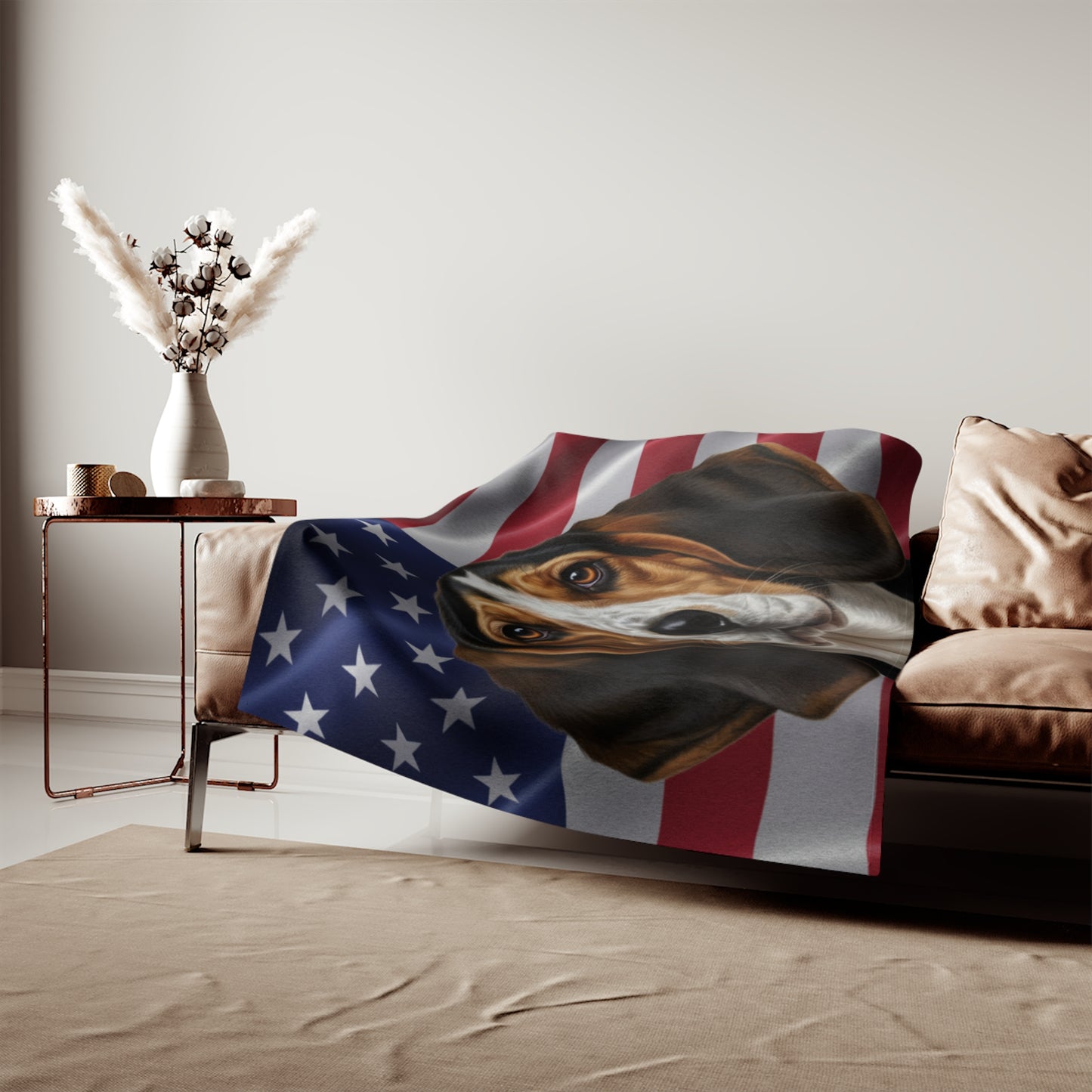 American Foxhound Patriotic Blanket