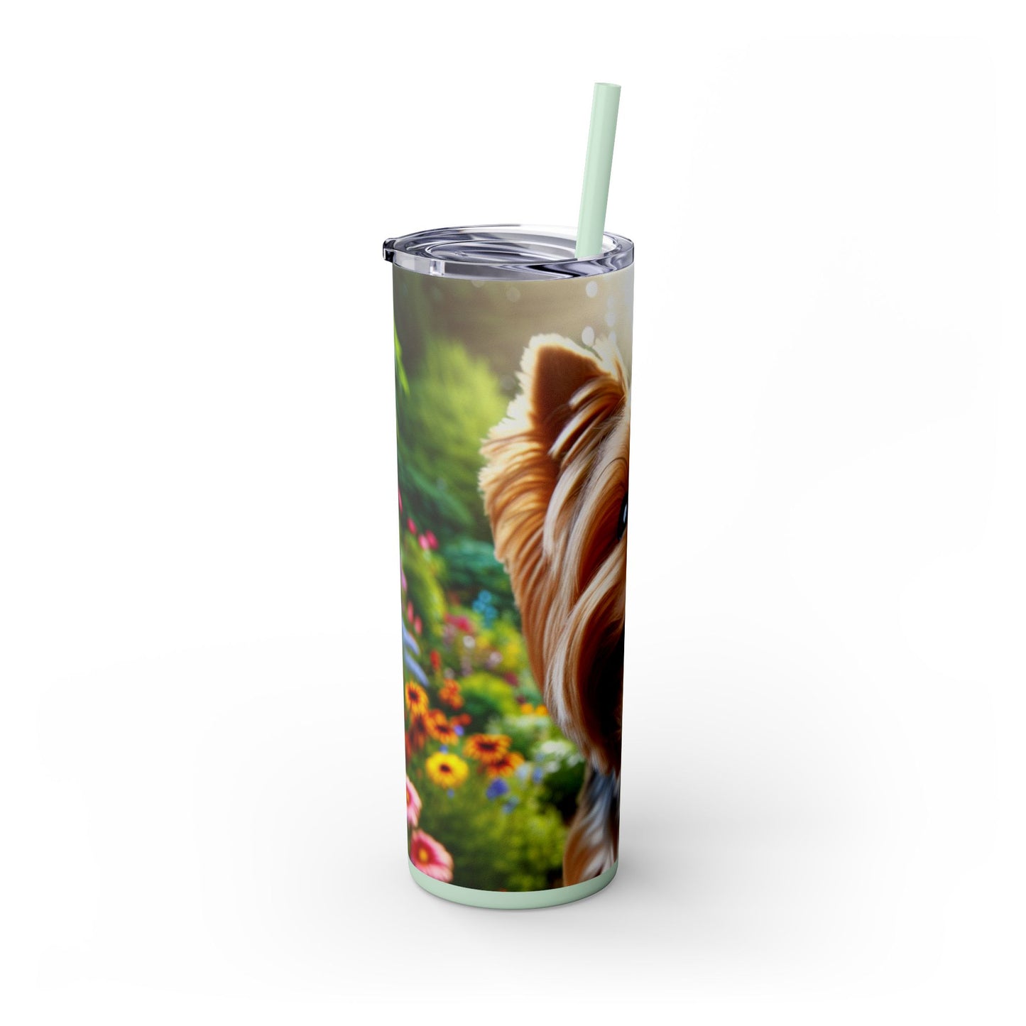Yorkshire Terrier Skinny Tumbler with Straw, 20oz