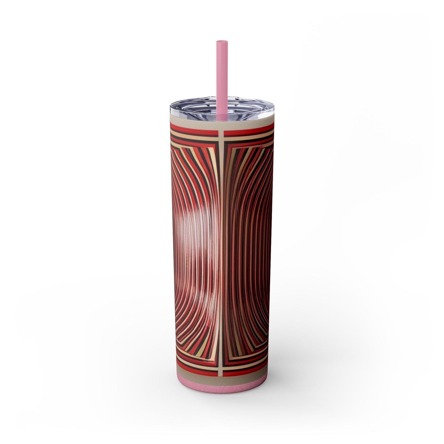 Optical Illusion Skinny Tumbler with Straw, 20oz