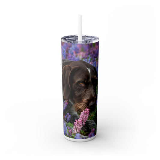 Wirehaired Slovakian Pointer Skinny Tumbler with Straw, 20oz