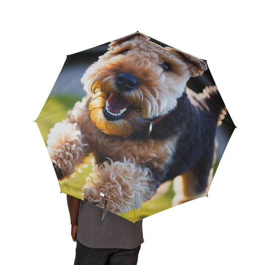 Lakeland Terrier Semi-Automatic Foldable Umbrella