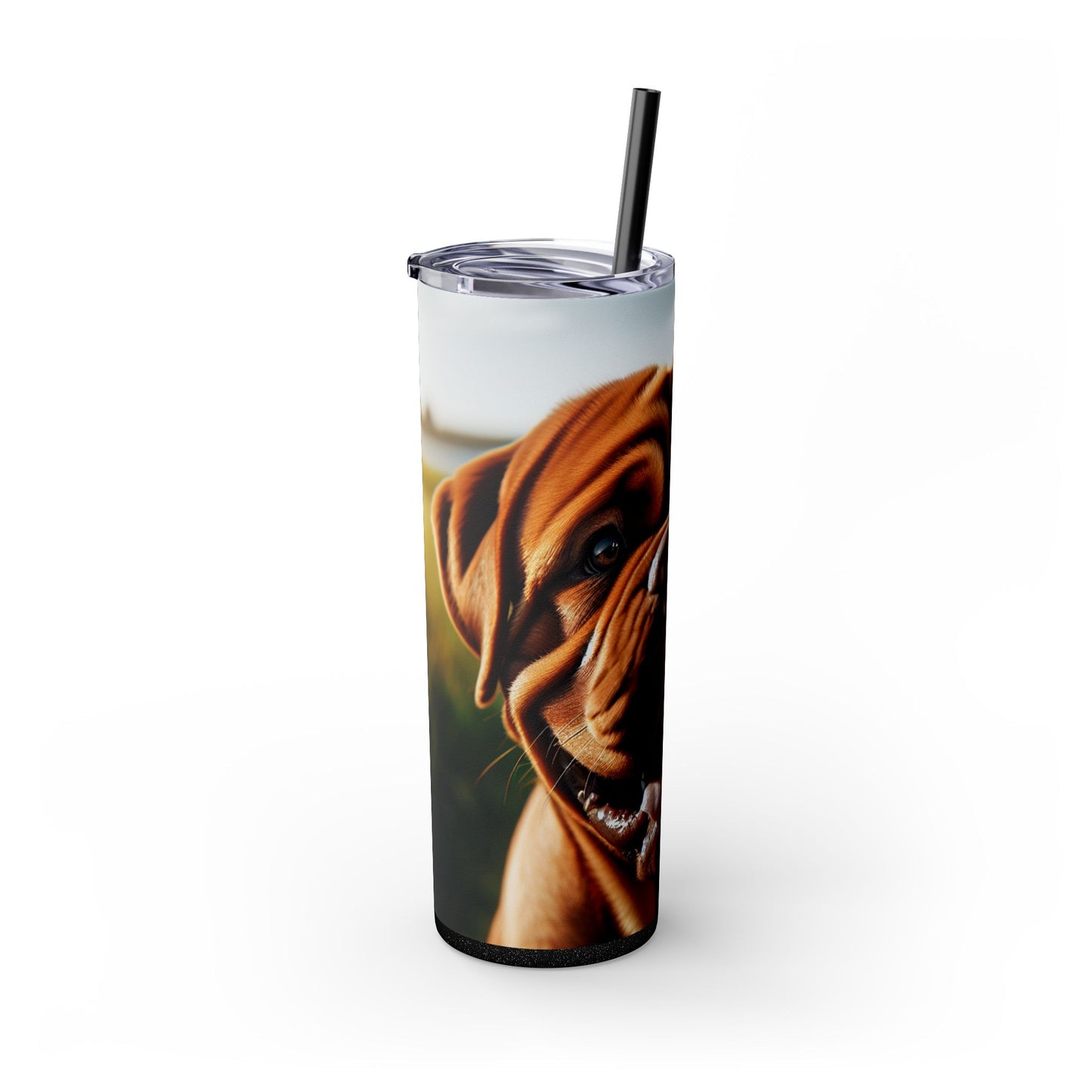 Dogue de Bordeaux Skinny Tumbler with Straw, 20oz