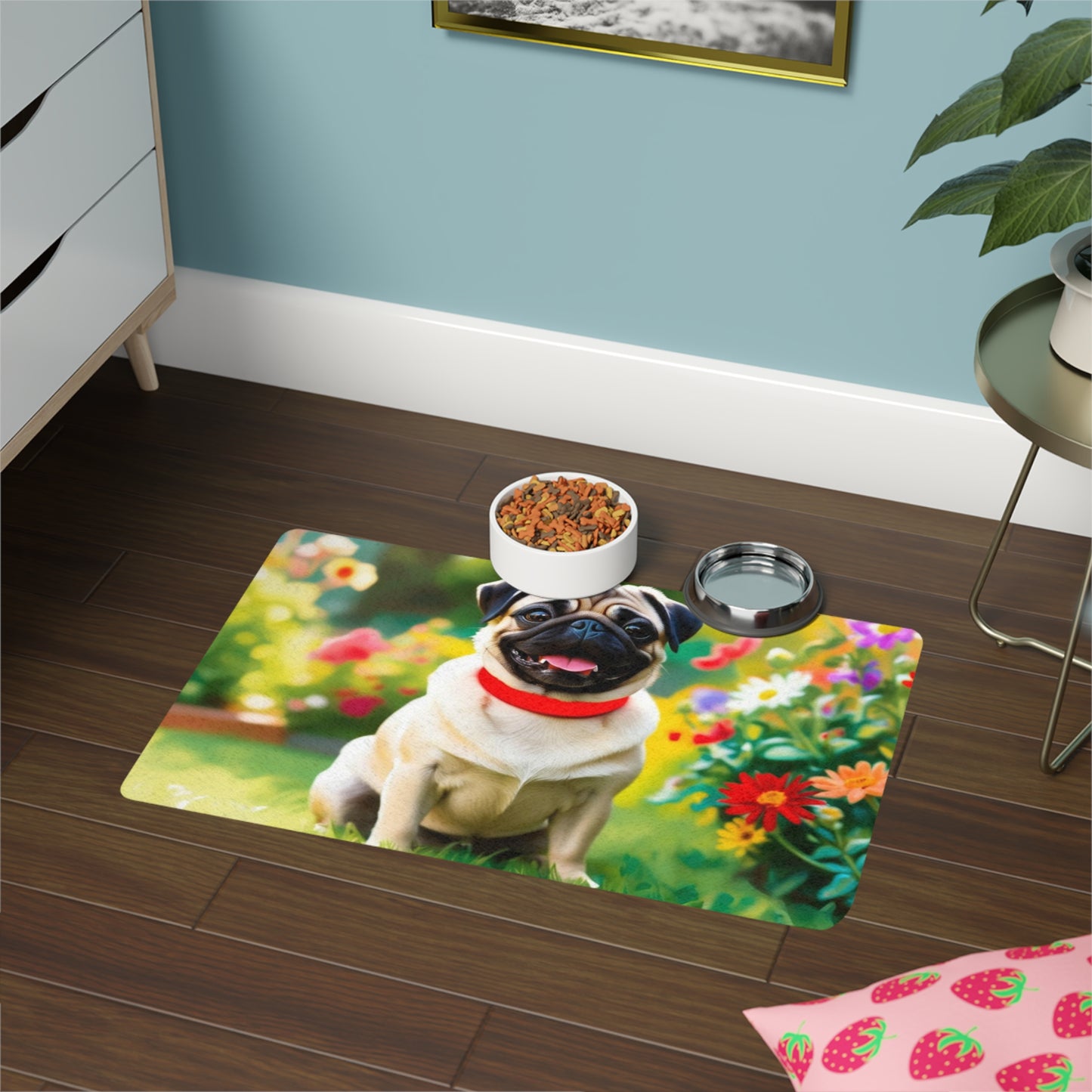 Pet Food Mat (12x18) - Pug