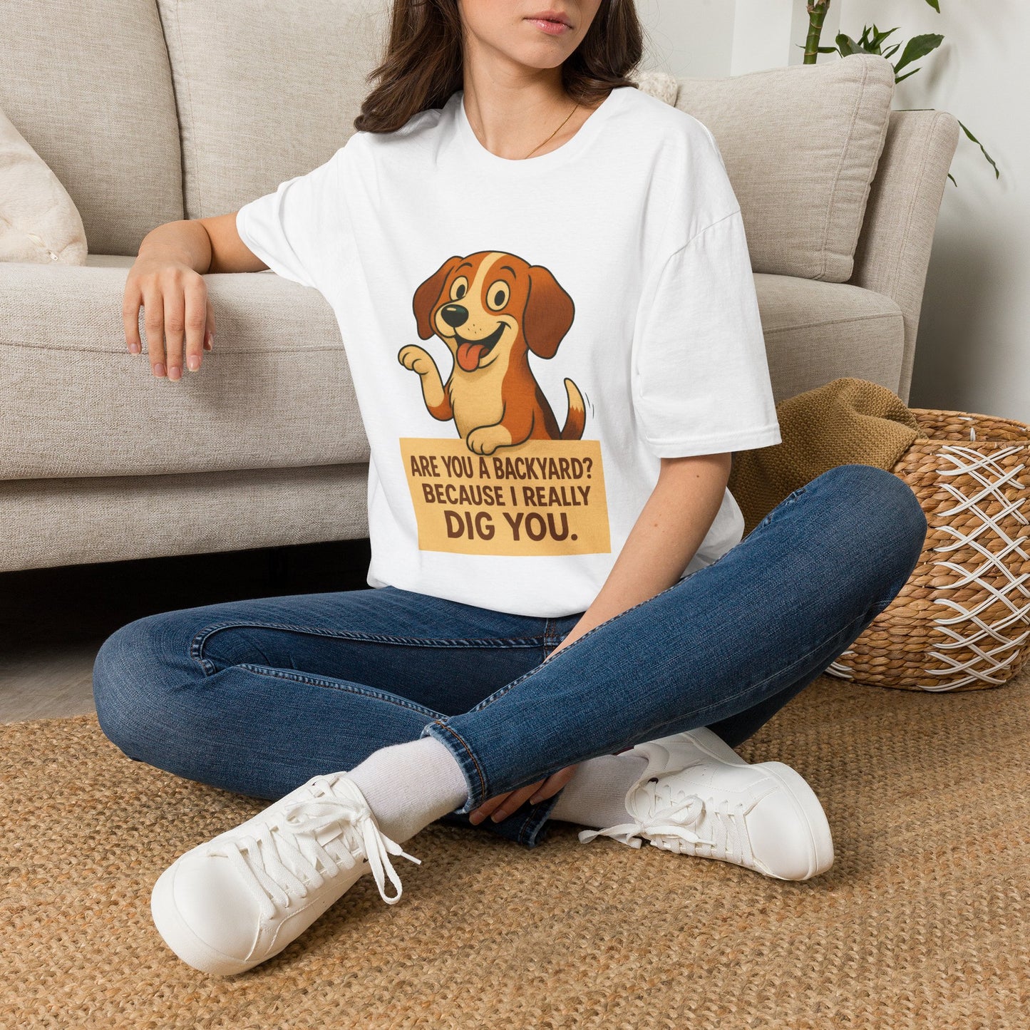 "Are You a Backyard? Because I Really Dig You" Cute Puppy Tee Shirt