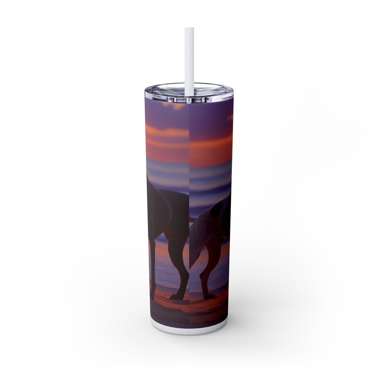 German Shorthaired Pointer Love Skinny Tumbler with Straw, 20oz