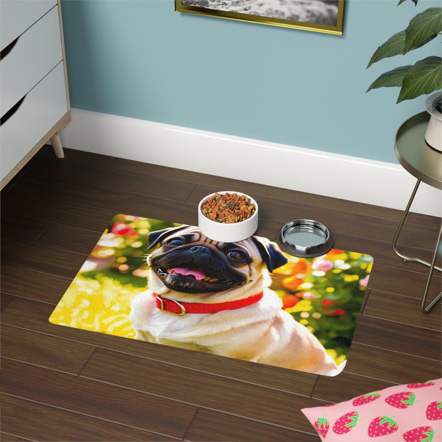 Pet Food Mat (12x18) - Pug