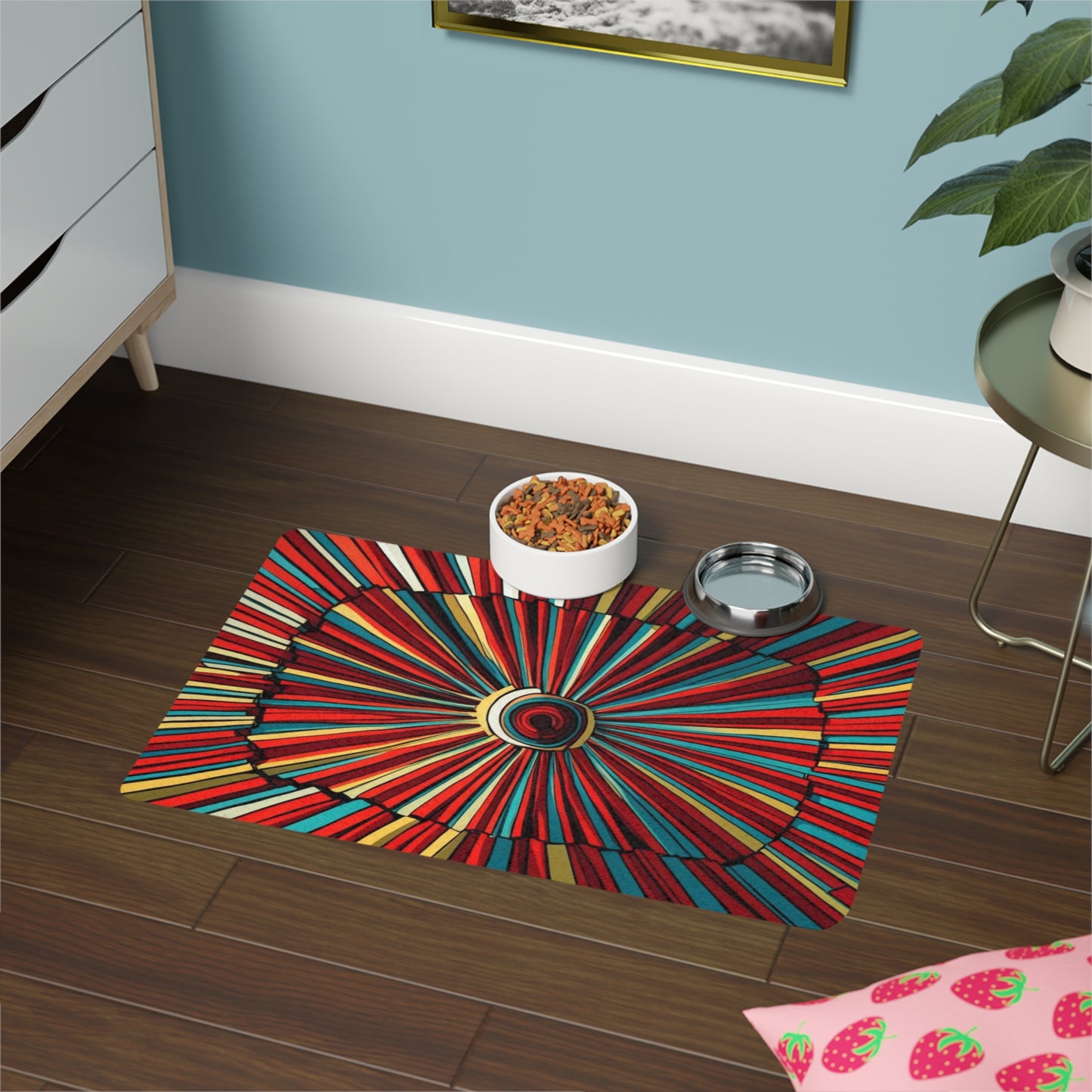 Pet Food Mat (12x18) - Optical Illusion