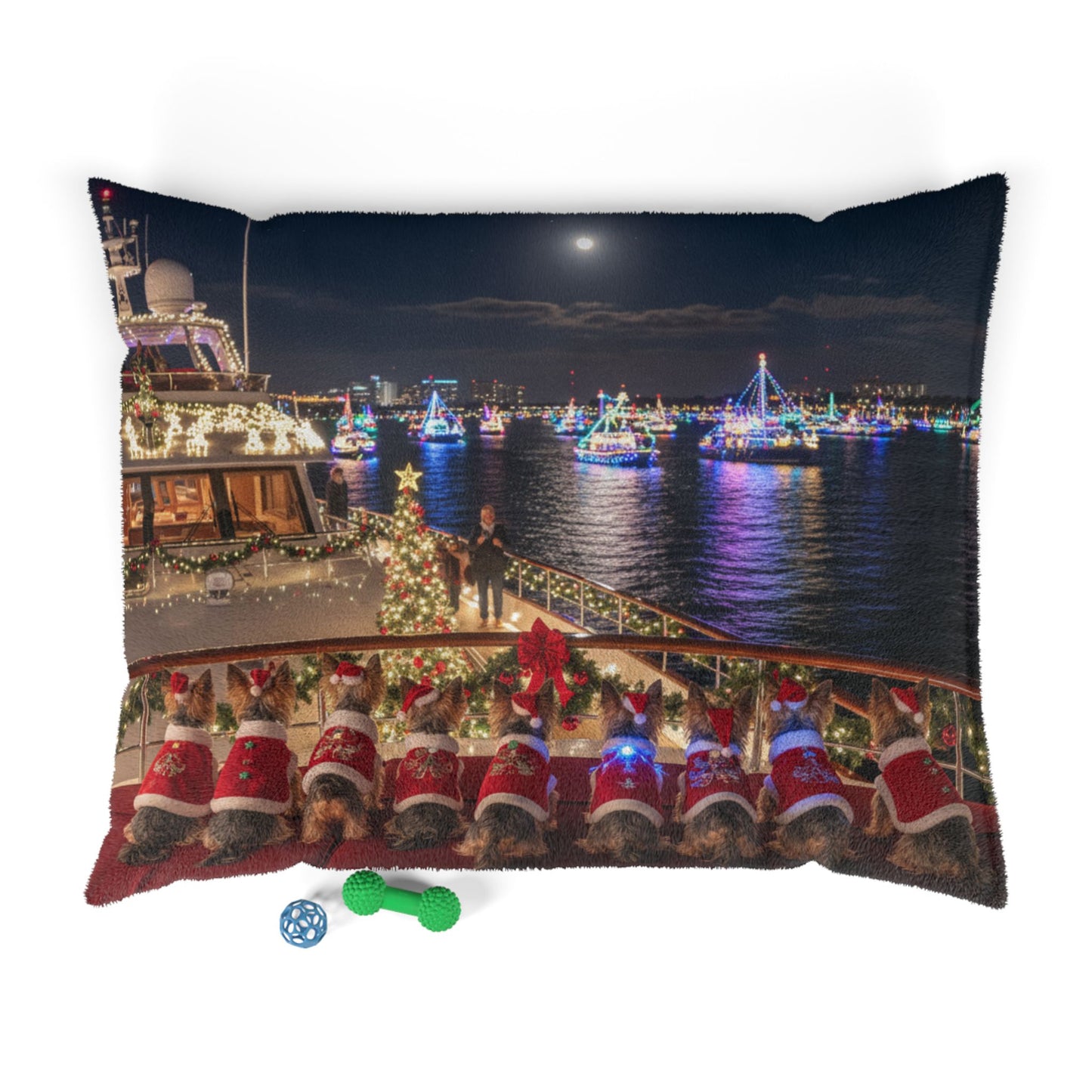Holiday Boat Parade Pet Bed