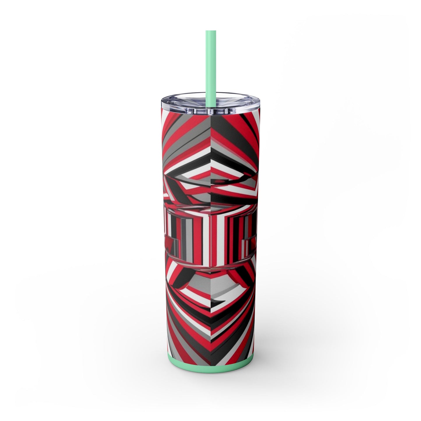Optical Illusion Skinny Tumbler with Straw, 20oz