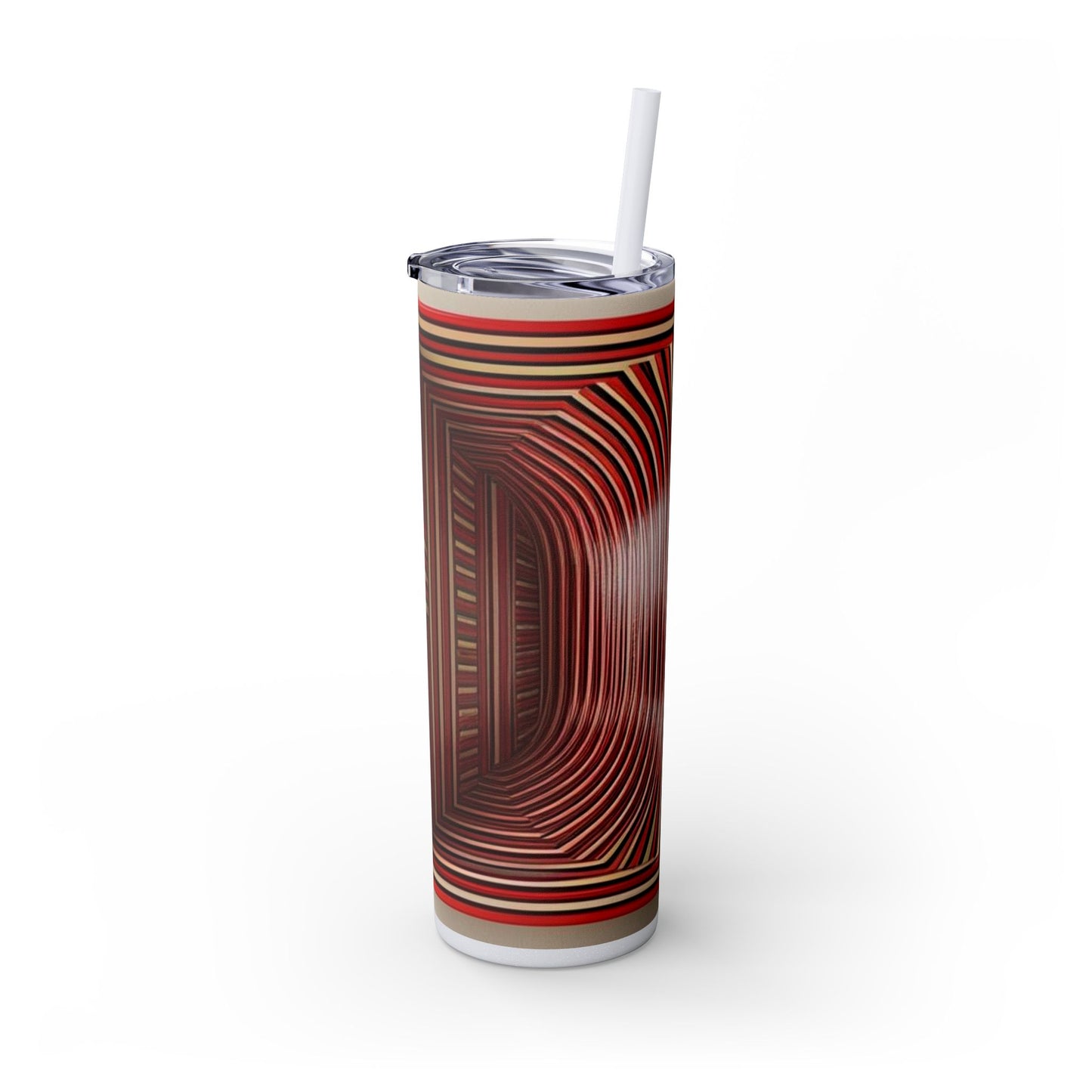 Optical Illusion Skinny Tumbler with Straw, 20oz