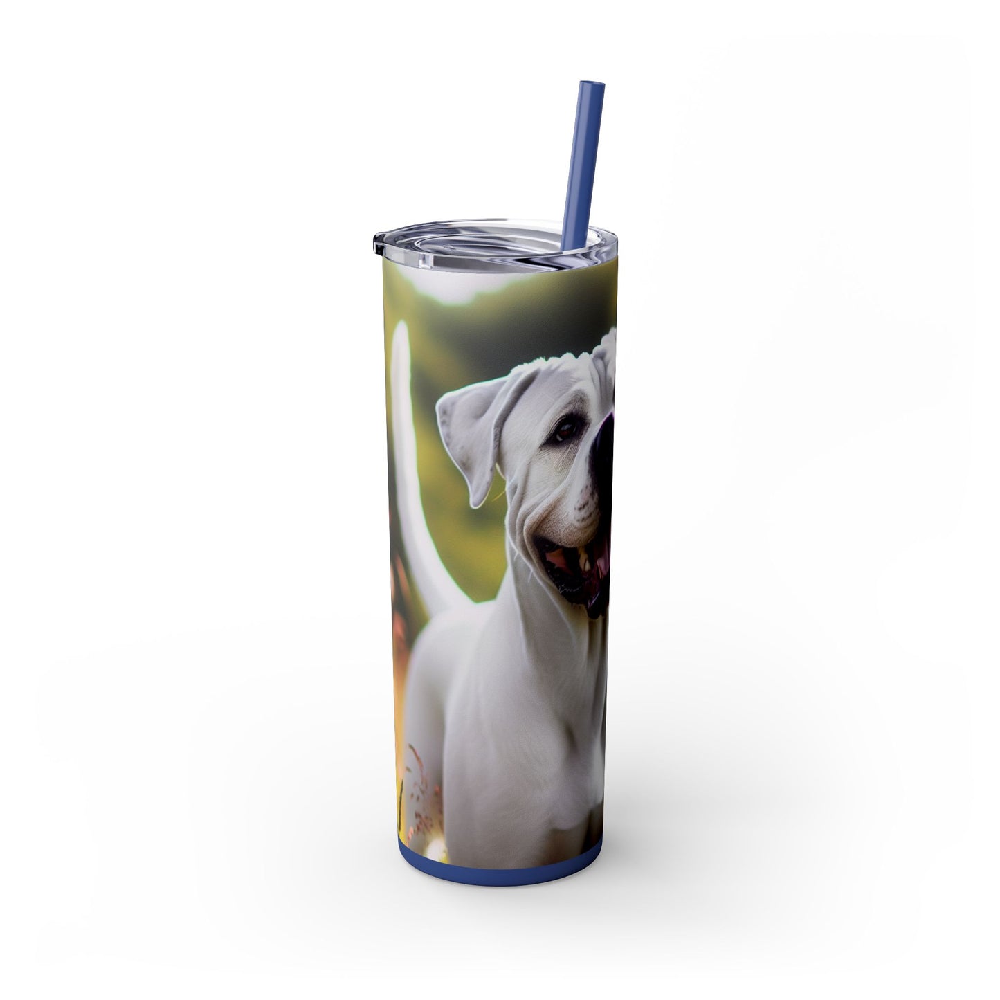 Vaso Dogo Argentino con pajita, 20 oz