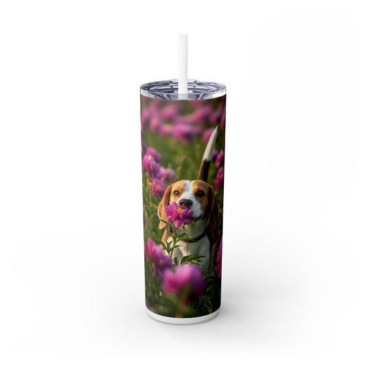 Beagle Skinny Tumbler with Straw, 20oz