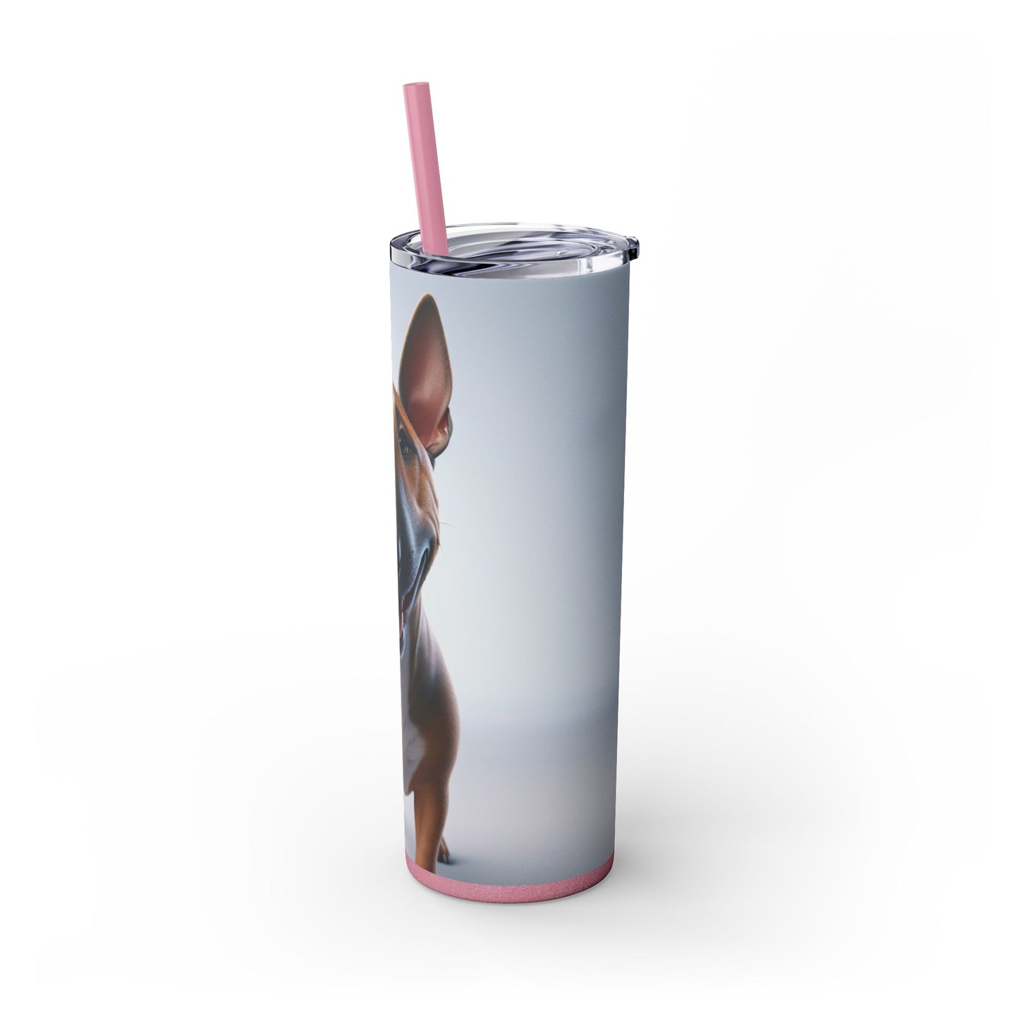 Miniature Bull Terrier Tumbler with Straw, 20oz
