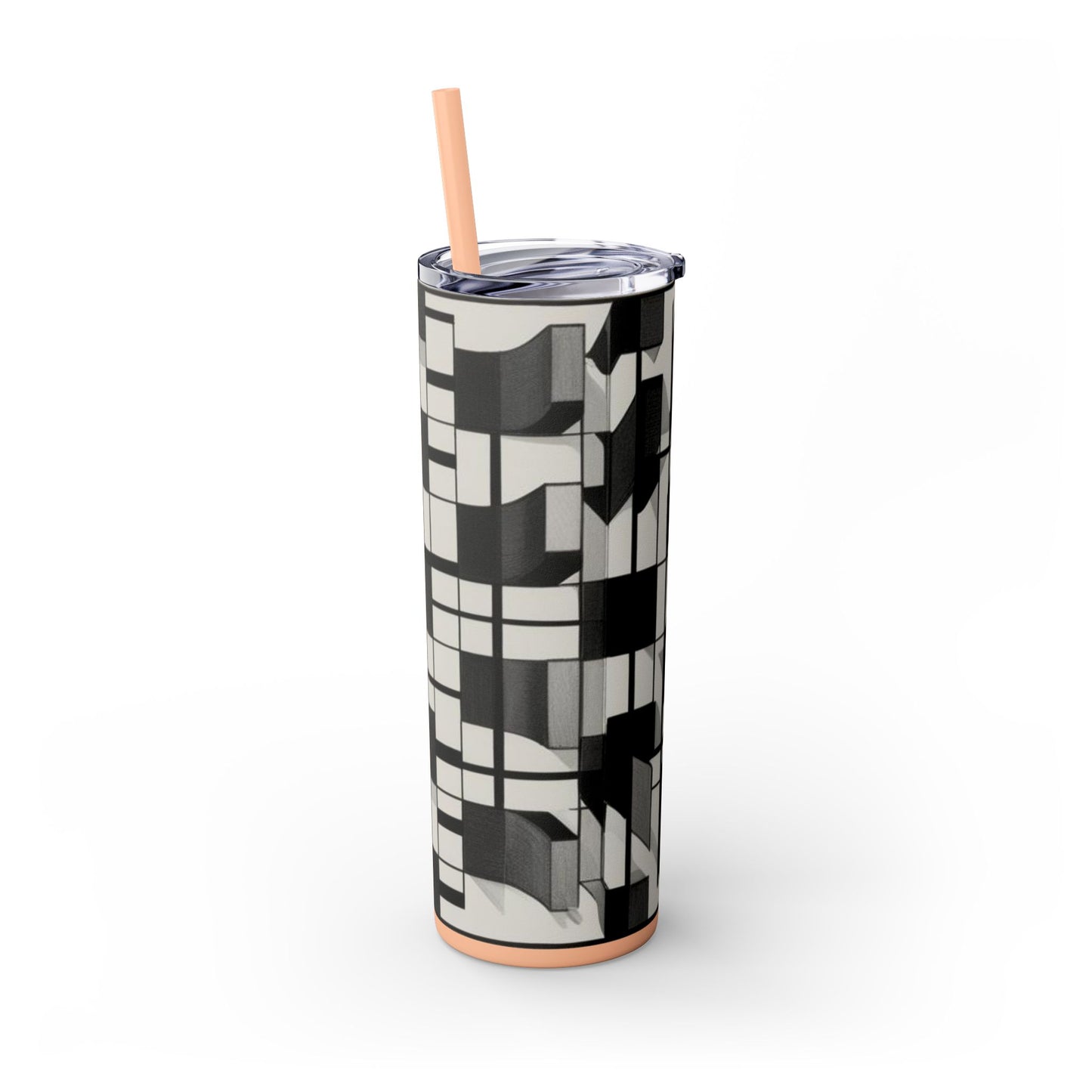 Optical Illusion Skinny Tumbler with Straw, 20oz