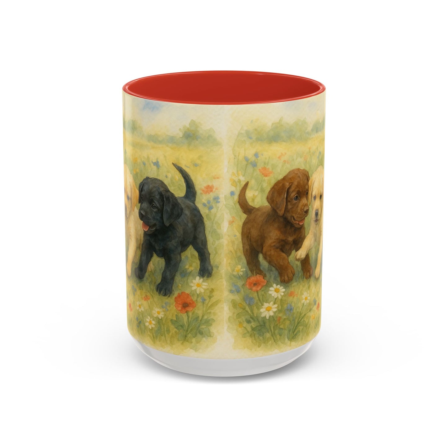 Labrador Retriever puppies Accent Mug – Ceramic Coffee Cup