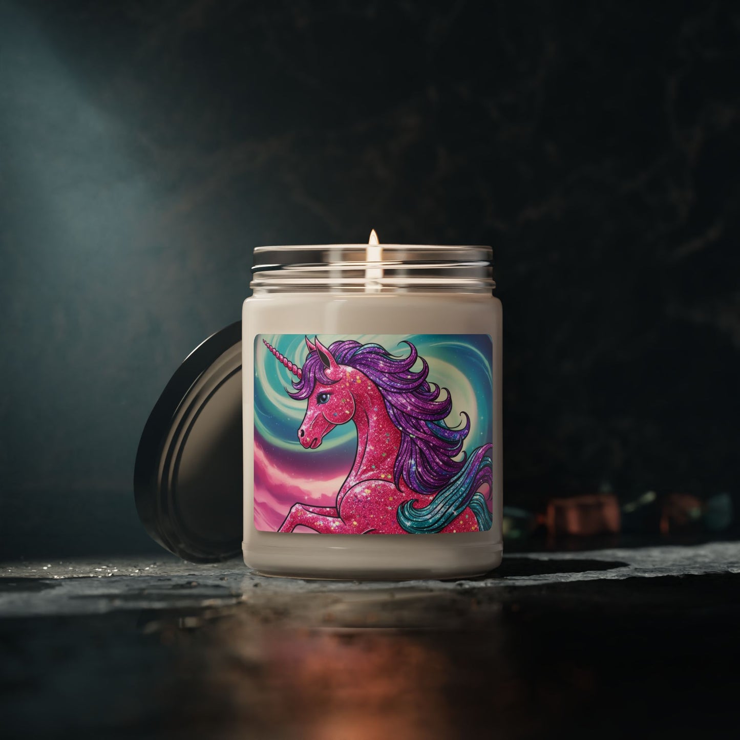 Glittery Psychedelic Unicorn- Scented Soy Candle, 9oz