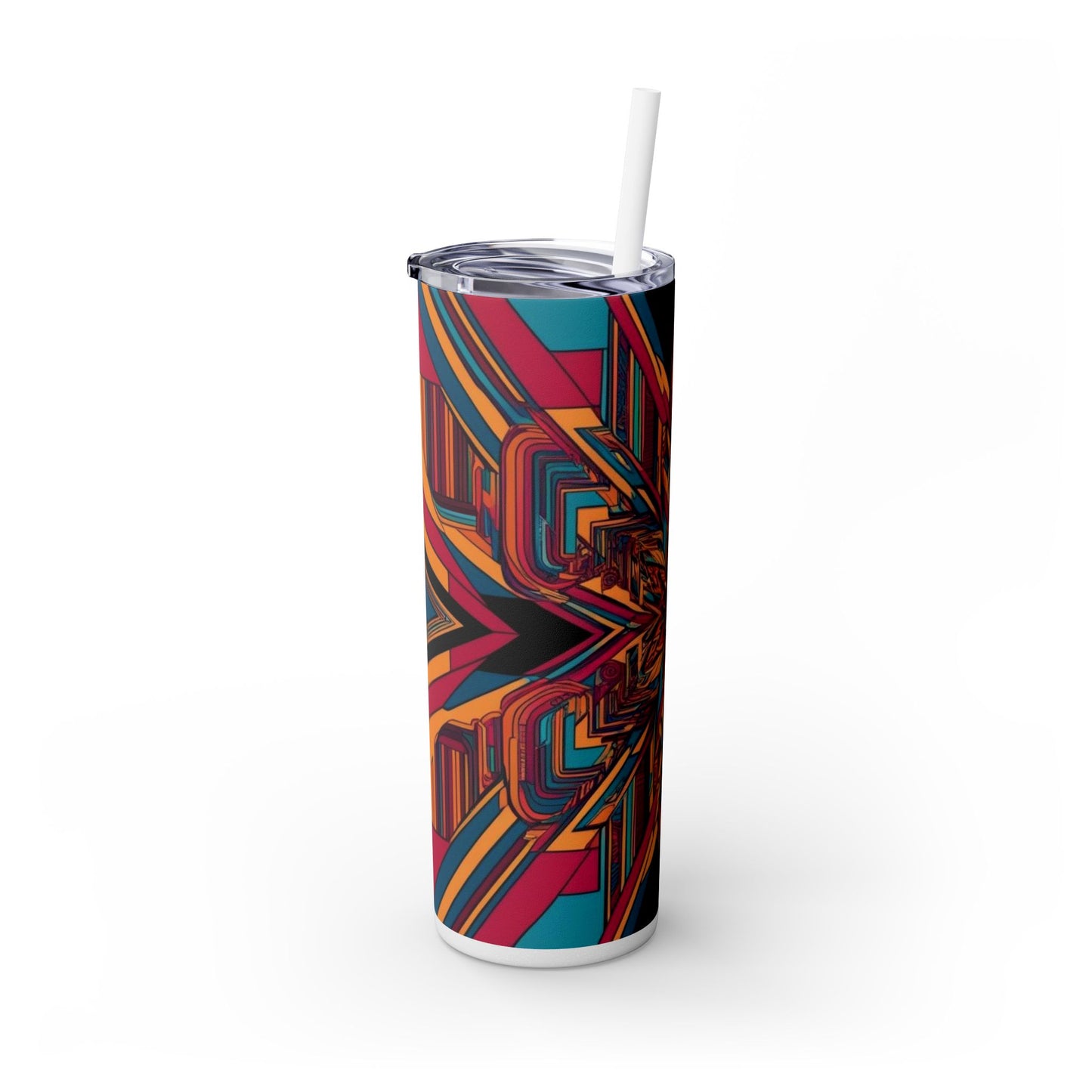 Optical Illusion Skinny Tumbler with Straw, 20oz