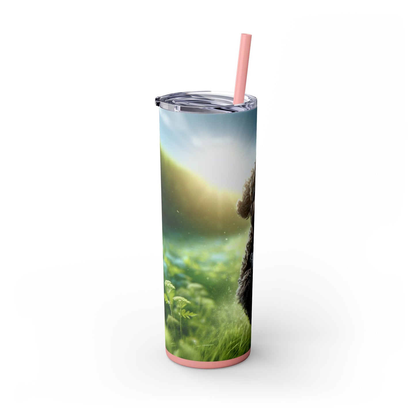 Portuguese Water Dog Skinny Tumbler with Straw, 20oz