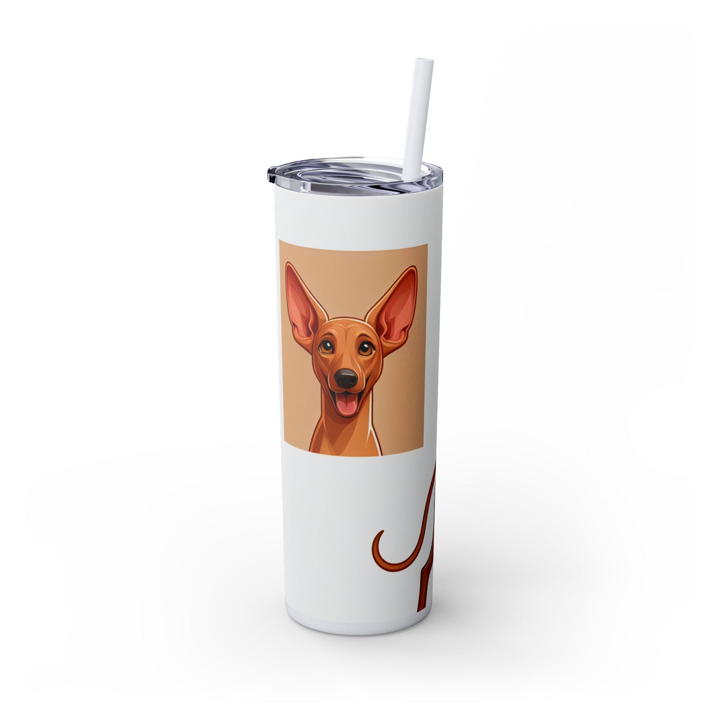 Pharaoh Hound Skinny Tumbler with Straw, 20oz
