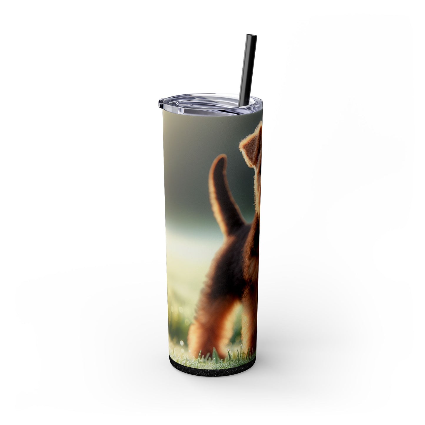 Welsh Terrier Skinny Tumbler with Straw, 20oz