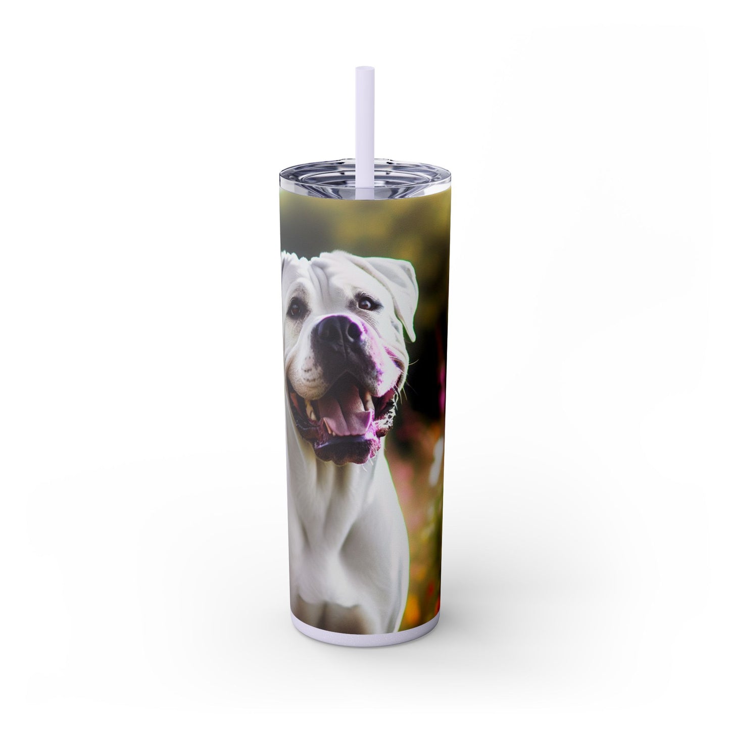 Vaso Dogo Argentino con pajita, 20 oz