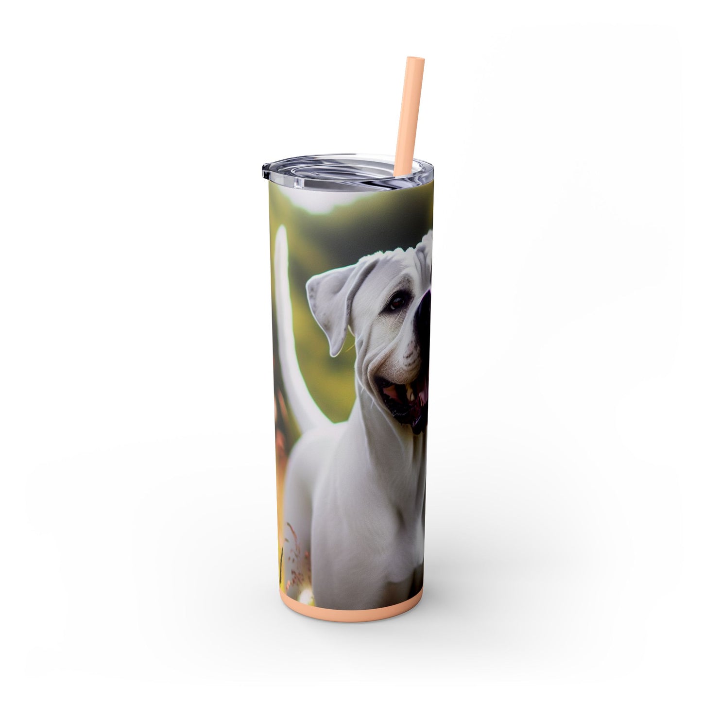 Vaso Dogo Argentino con pajita, 20 oz