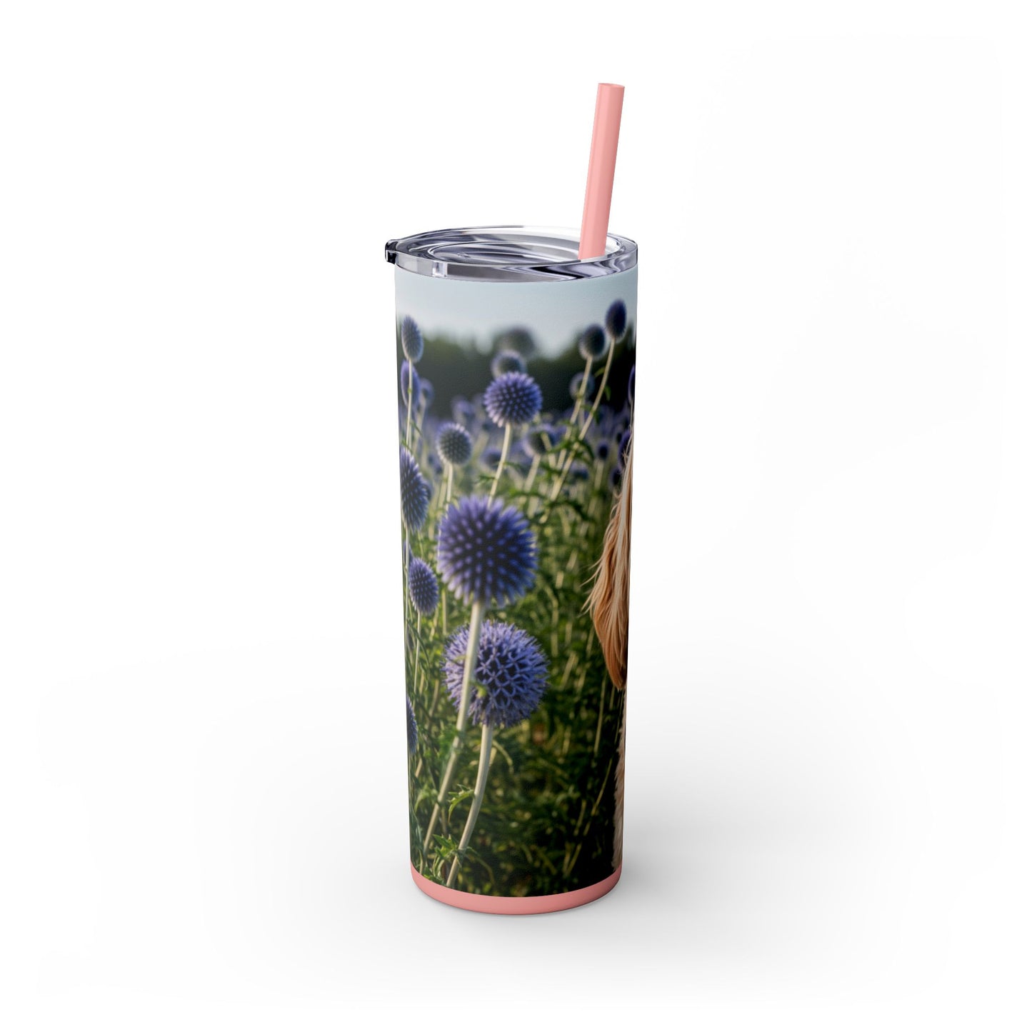Spoodle Skinny Tumbler with Straw, 20oz