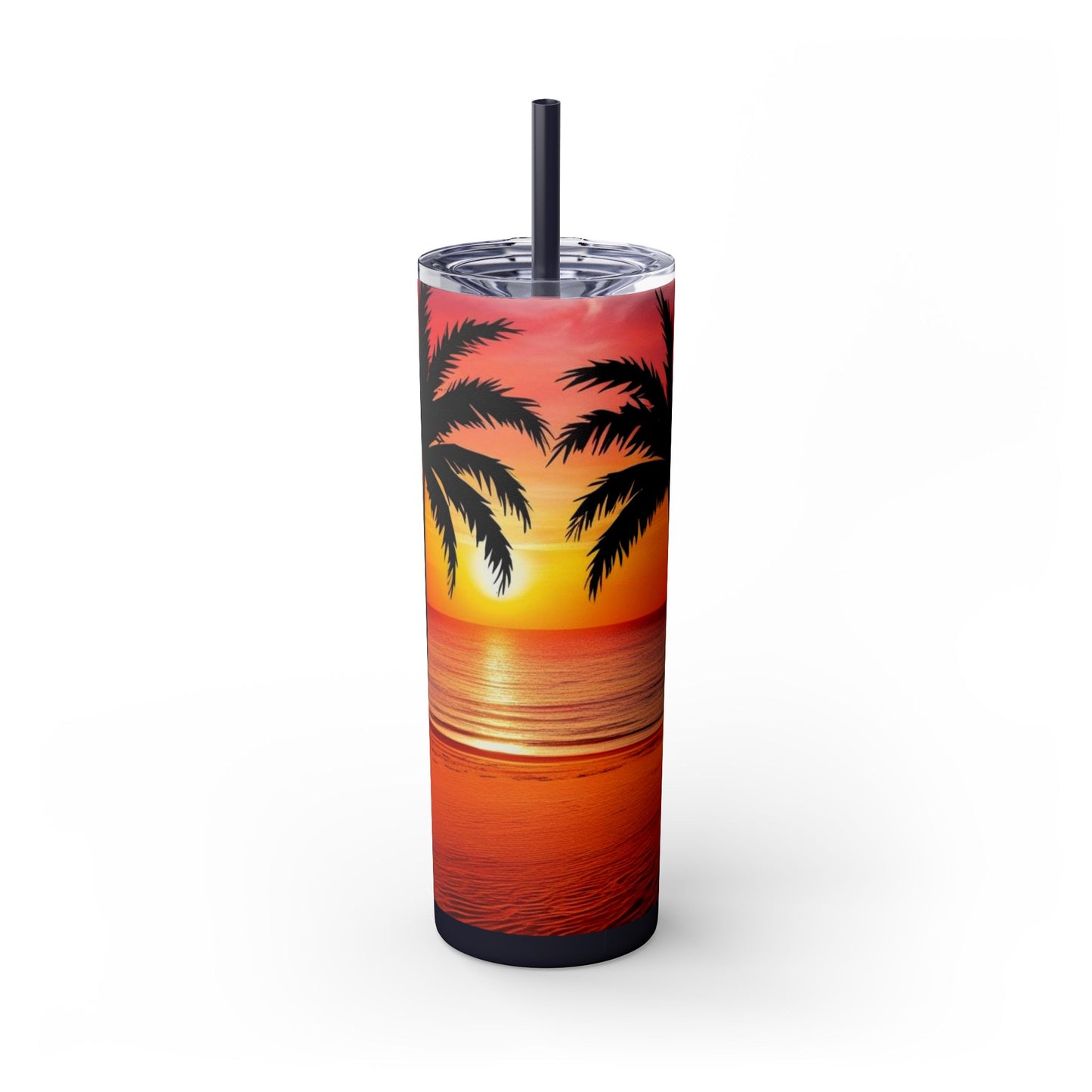 Brilliant Sunrise Skinny Tumbler with Straw, 20oz