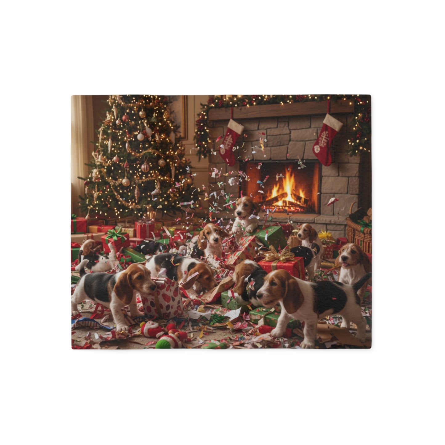 Petit Basset Griffon Vendeen Holiday Frenzy Blanket
