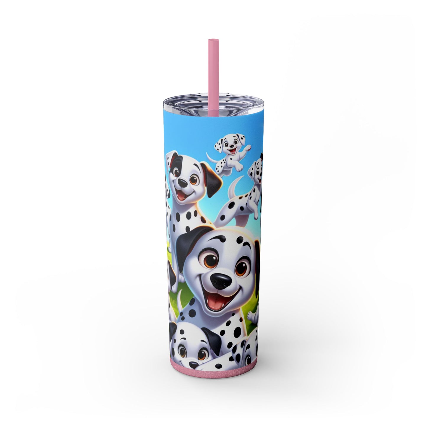 Dalmatian Skinny Tumbler with Straw, 20oz