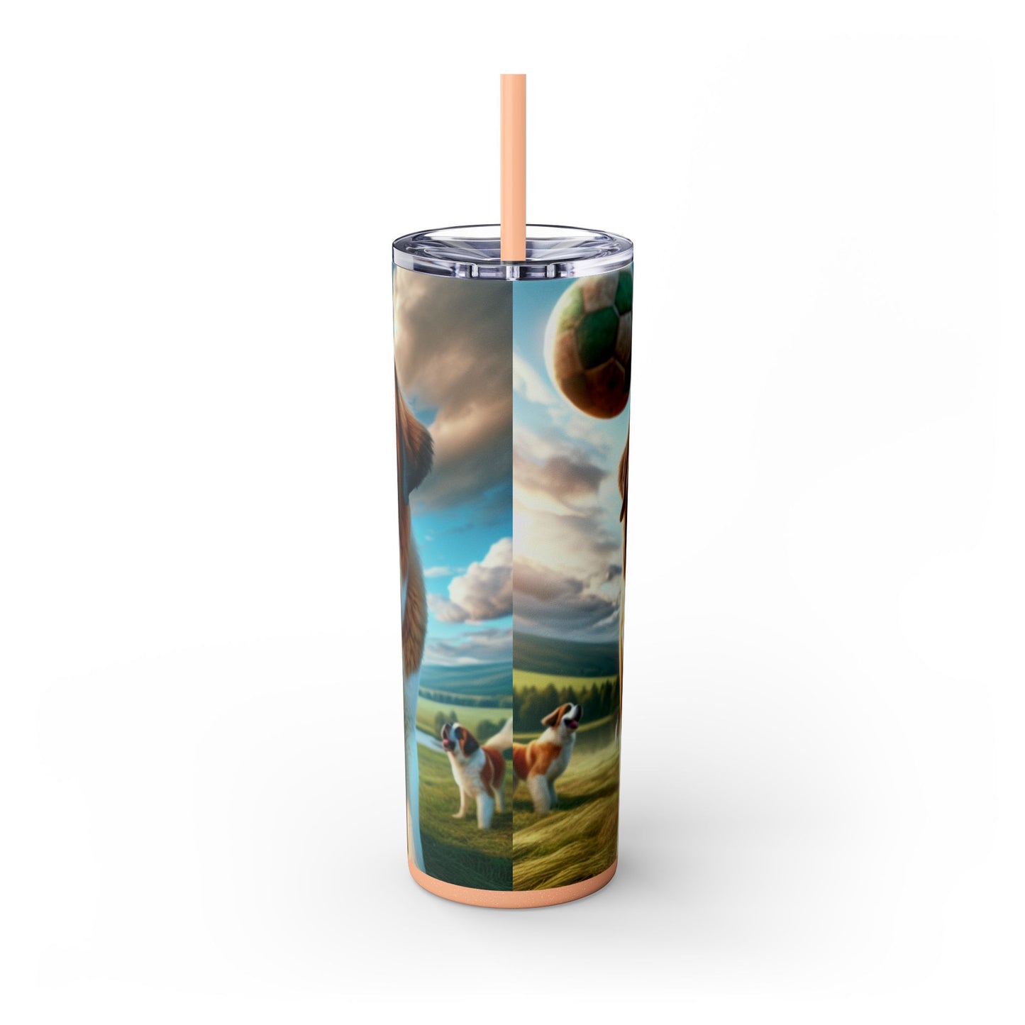 Saint Bernard Skinny Tumbler with Straw, 20oz