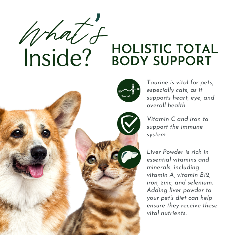 Apoyo holístico para todo el cuerpo: multivitamínico y apoyo glandular para perros y gatos