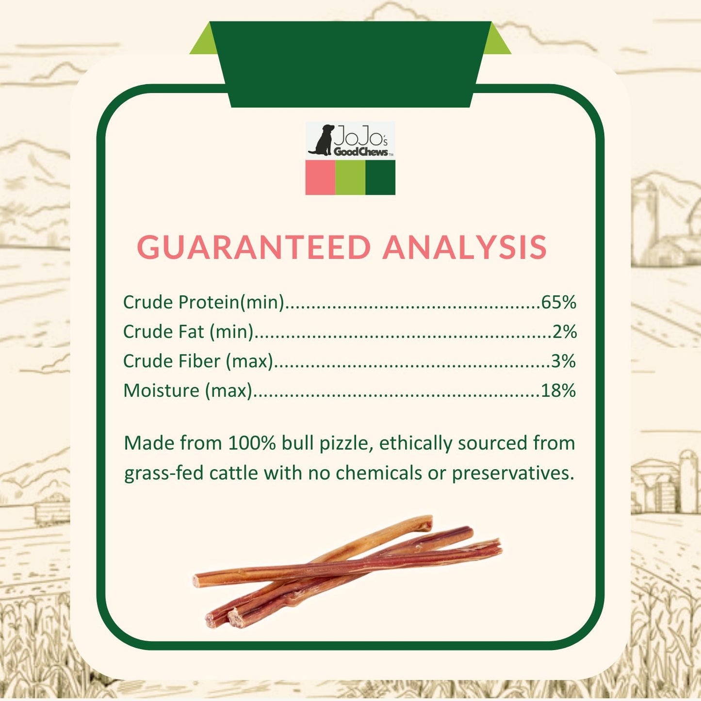 Bâtonnets à mâcher pour chiens au bœuf 100% naturel – Riches en nutriments et en protéines – Format standard de 30 cm (paquet de 4)