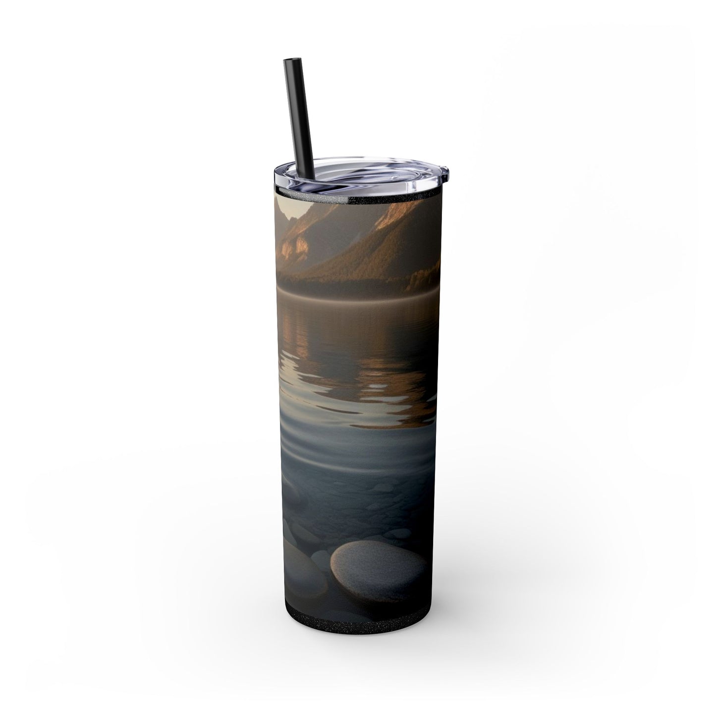 Ripple in a Mountain Lake Skinny Tumbler with Straw, 20oz
