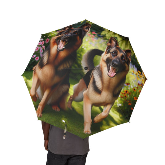 German Shepherd Semi-Automatic Foldable Umbrella