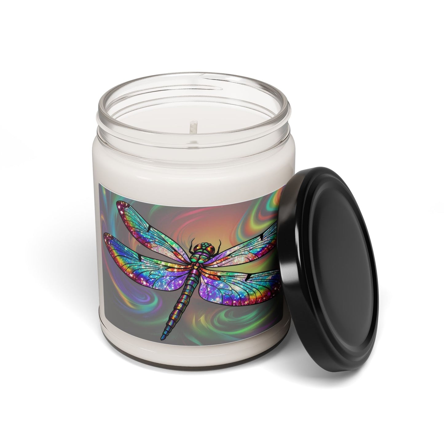 Glittery Psychedelic Dragonfly- Scented Soy Candle, 9oz