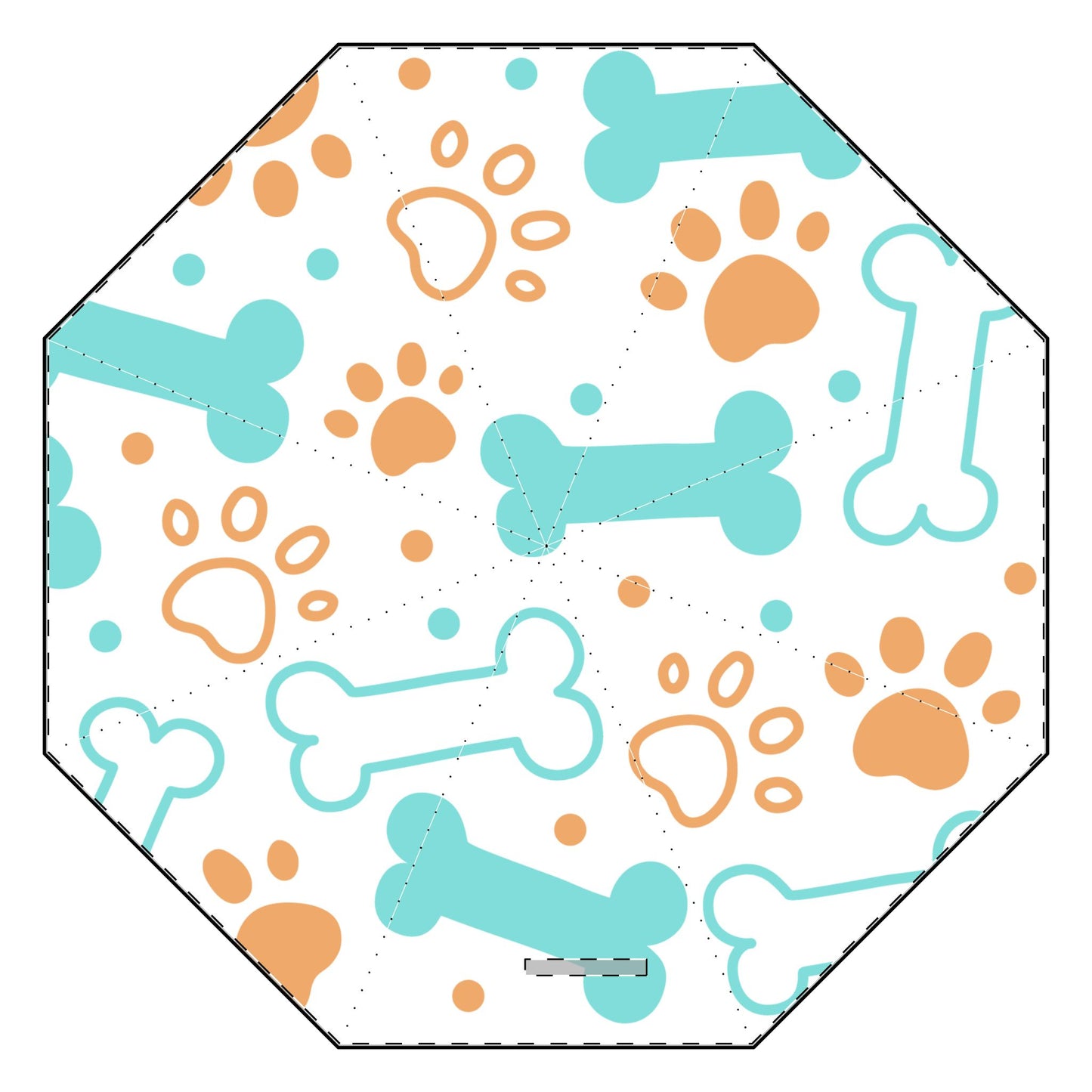 Puppies Pattern Semi-Automatic Foldable Umbrella