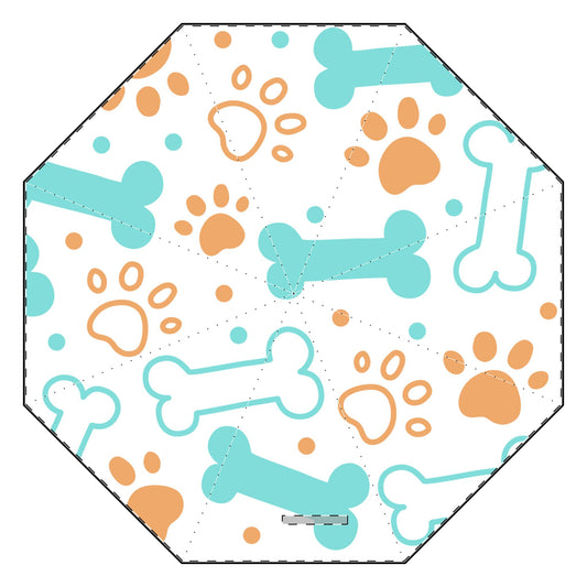 Puppies Pattern Semi-Automatic Foldable Umbrella