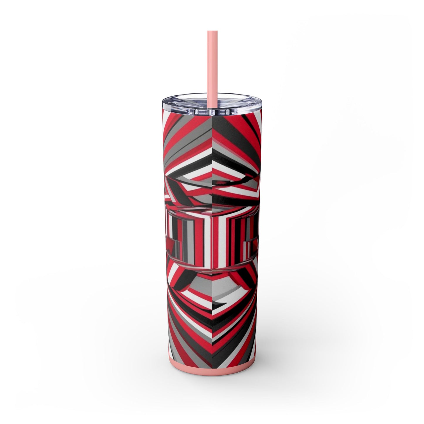 Optical Illusion Skinny Tumbler with Straw, 20oz