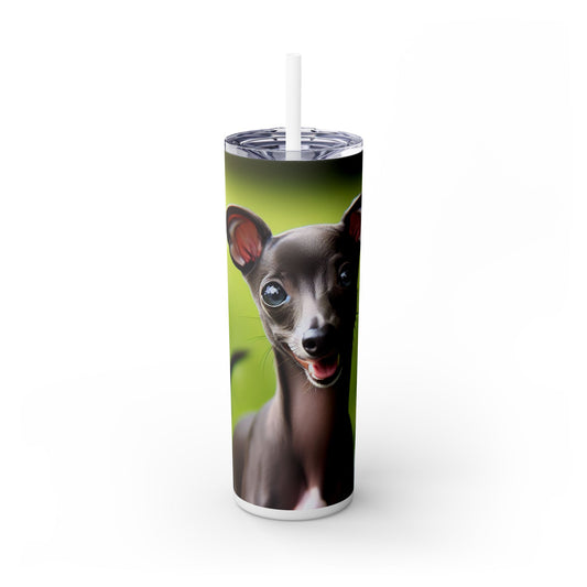 Italian Greyhound Tumbler with Straw, 20oz