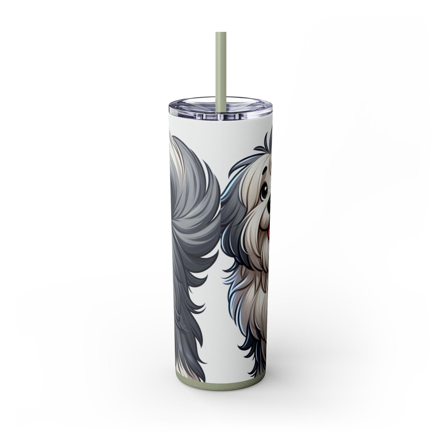 Old English Sheepdog Tumbler with Straw, 20oz